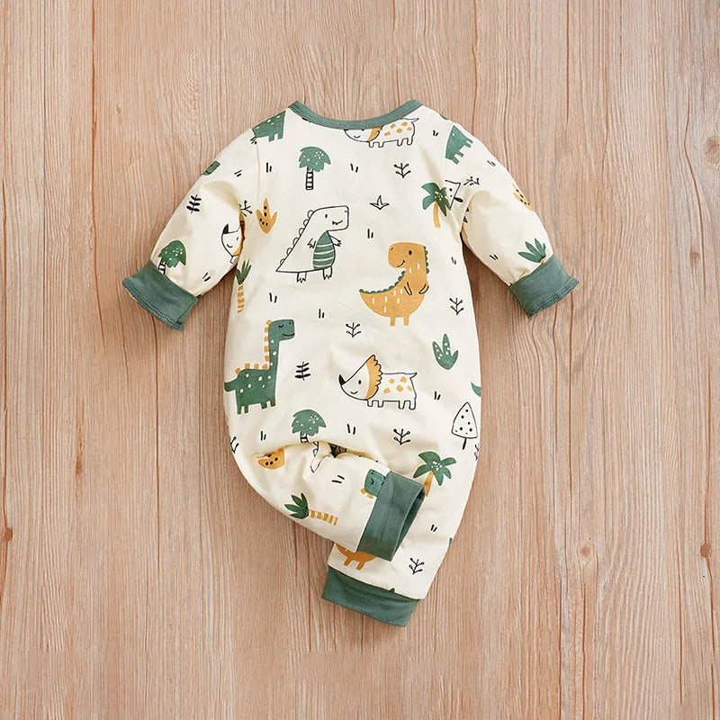 Newborn Baby Boys Infant Outfit Clothes Toddler Jumpsuit Costume Romper Onesie Long Sleeve Print Clothes Spring and Autumn Girls