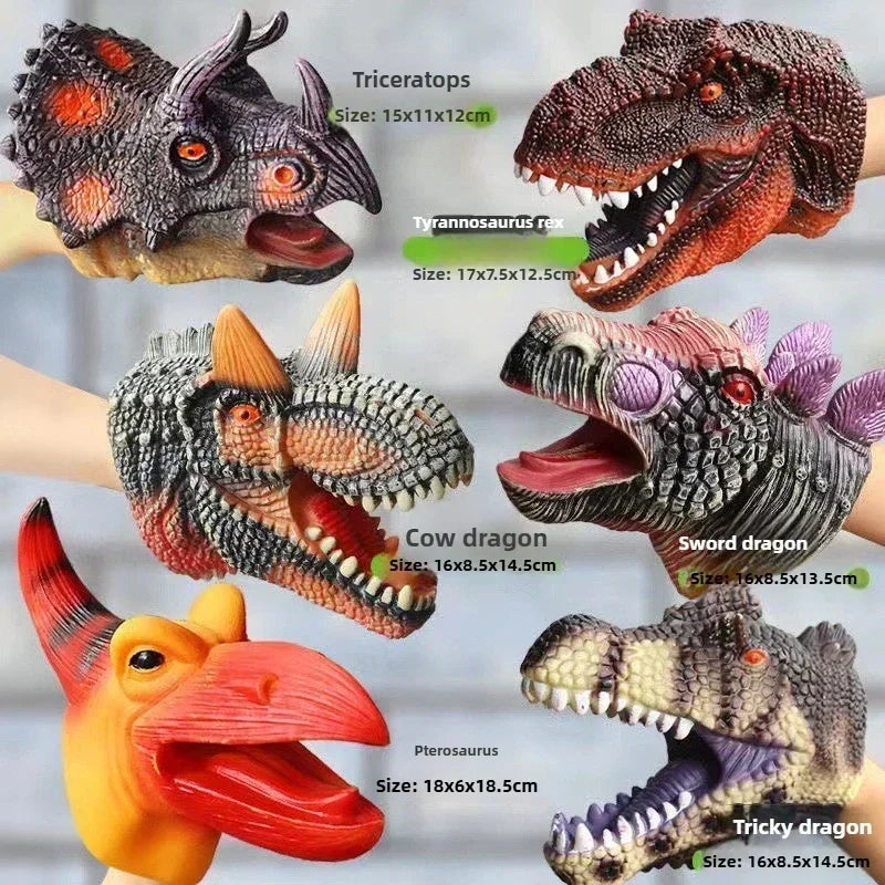 Hand Puppets Dinosaur head Model Toy T-Rex Dino Park Dolls Dinosaur Worlds Soft Toy for Gifts
