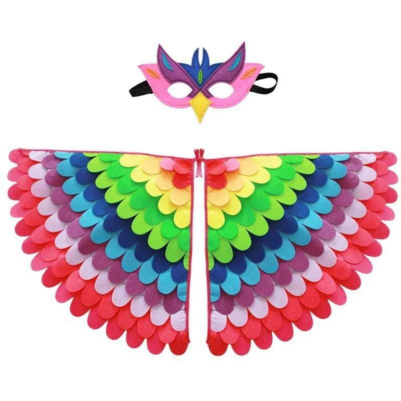 Owl Wings Costume Cape with Matching Animal Mask