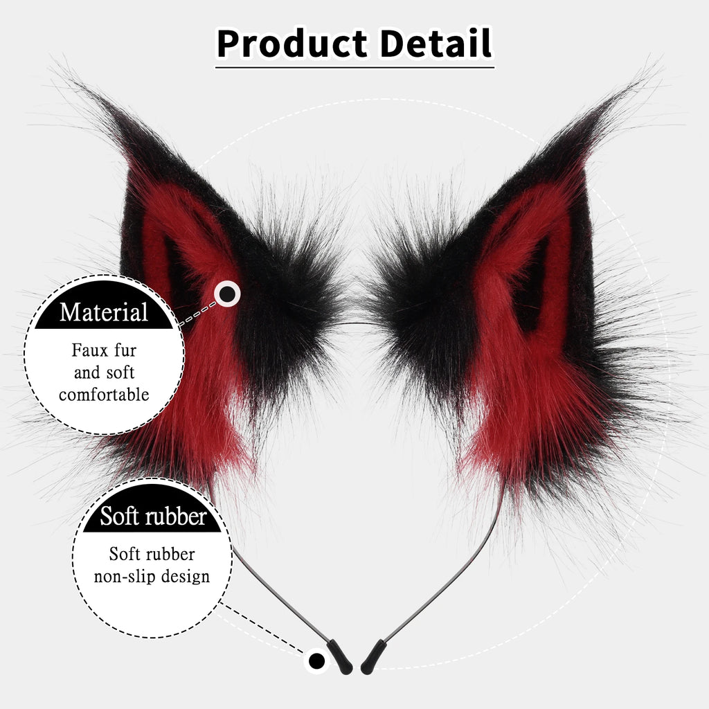 Faux Fur Fox Wolf Ear Headband Costume Accessory