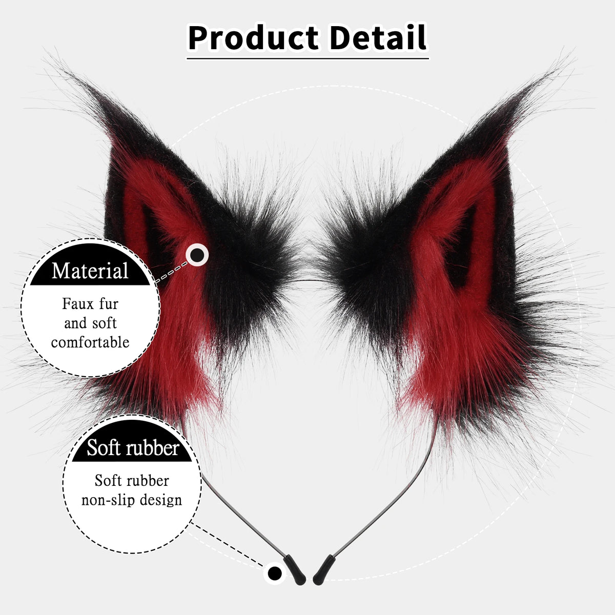 Faux Fur Fox Wolf Ear Headband Costume Accessory