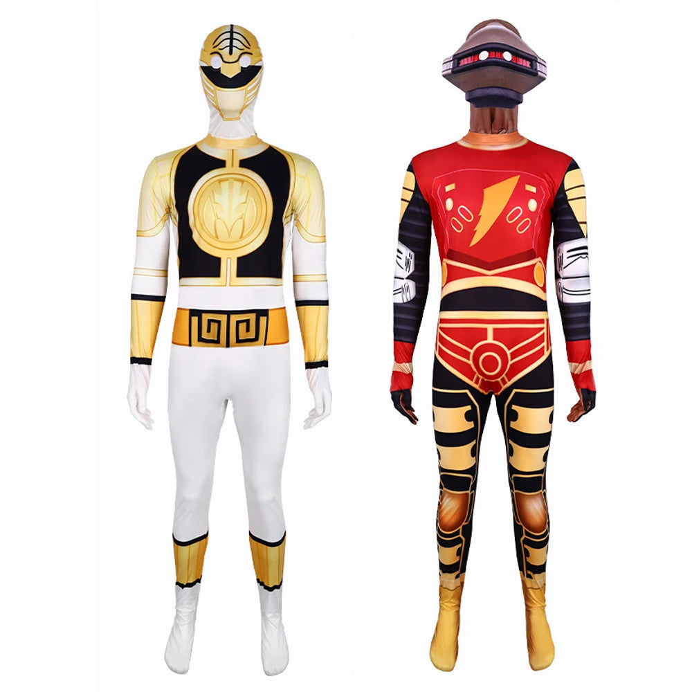 Samurai-Inspired Superhero Jumpsuit Costume with Mask