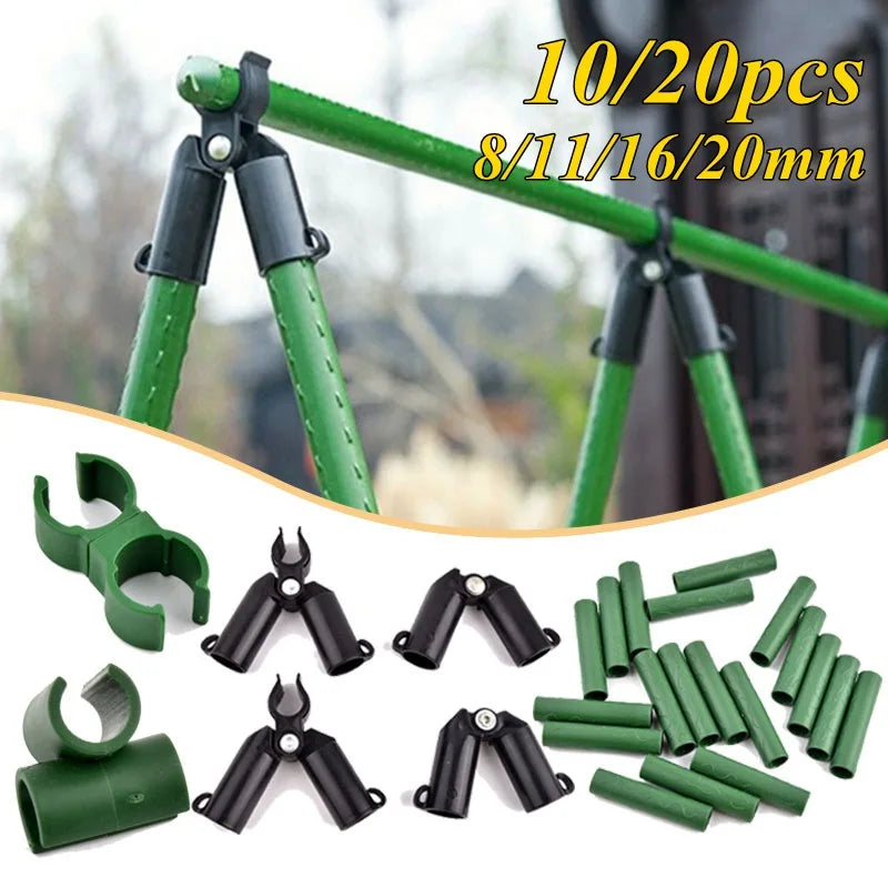 10PCS Plant Support Universal Plastic Clips Fixed Connector Pillars , 8/11/16/20mm Diameter Fastener Adjustable Accessories