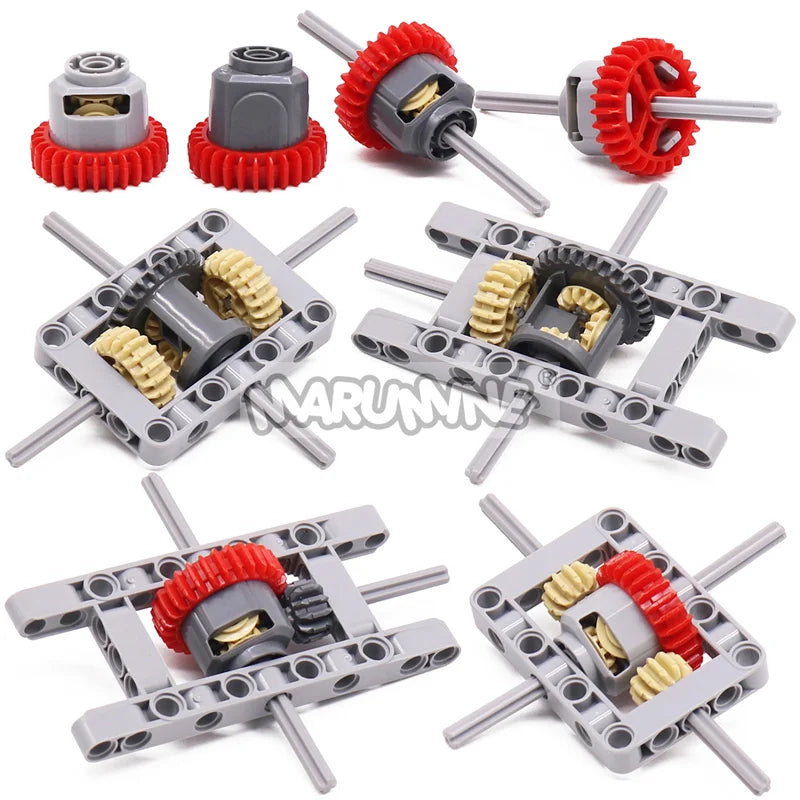 MOC High-Tech Differential Gear Building Blocks Parts for Technology Mechanical Bricks Wheels 62821 65414 6573 6589 64178 64179