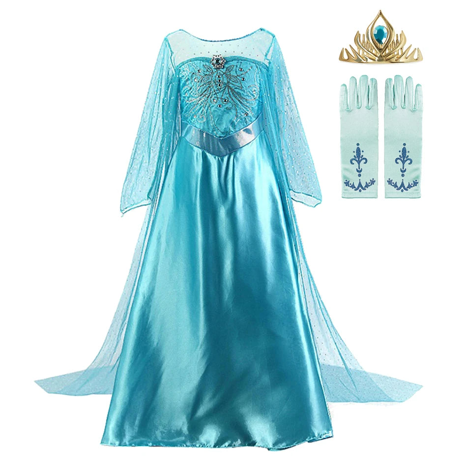 Girls Snow Queen Princess Dress Costume for Parties & Carnival