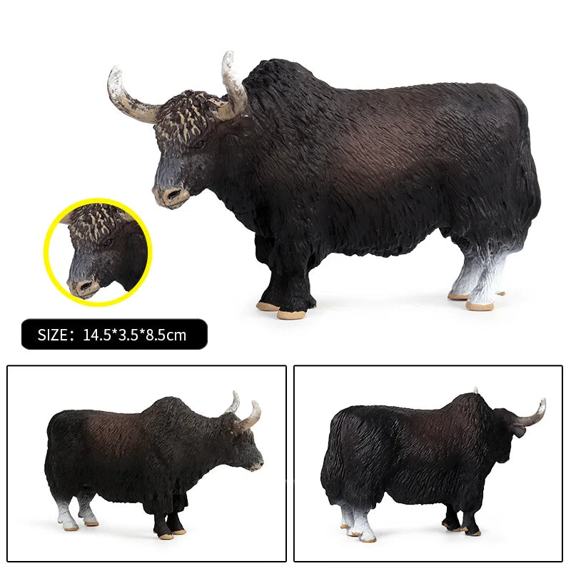Oenux Farm Animals Bullfighting Cowboy Simulation Poultry Cattle Calf Bull OX Action Figures Collection Pvc Model Toy Kids Gift