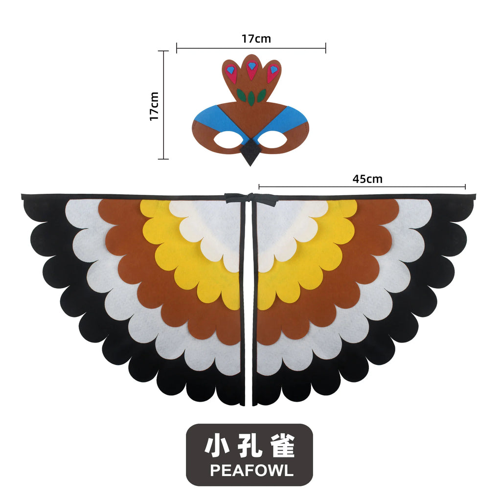 Bird Wings and Mask Costume Cape for Performances