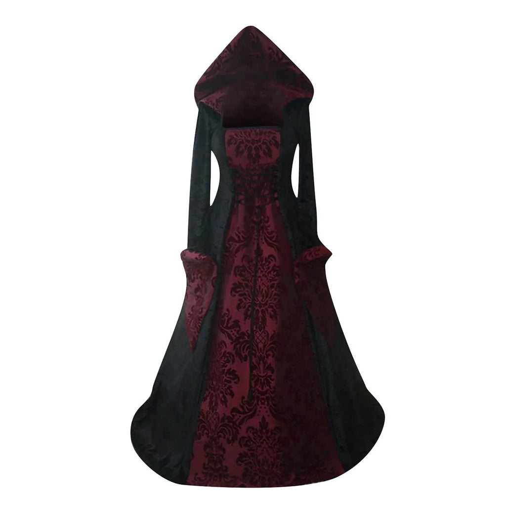 Plus Size Gothic Witch Medieval Dress Halloween Costume
