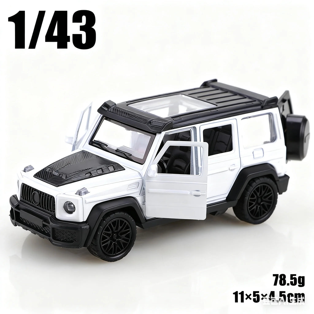 1/43 Scale Die-Cast Metal New Little G Pullback Off-Road Vehicle, Three-Door Alloy Model, Boy's Toy, Decoration