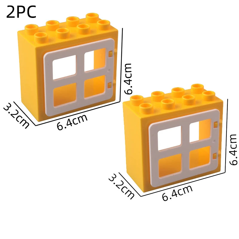 Big building blocks house accessory parts roof window wall construction assemble  bricks educational toys for children gift