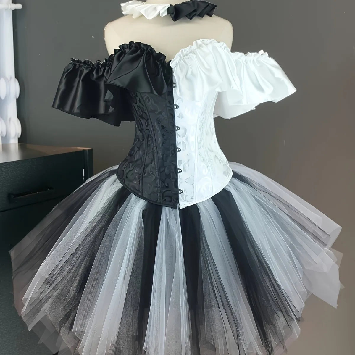 Women’s Clown Corset Skirt Costume for Halloween & Parties