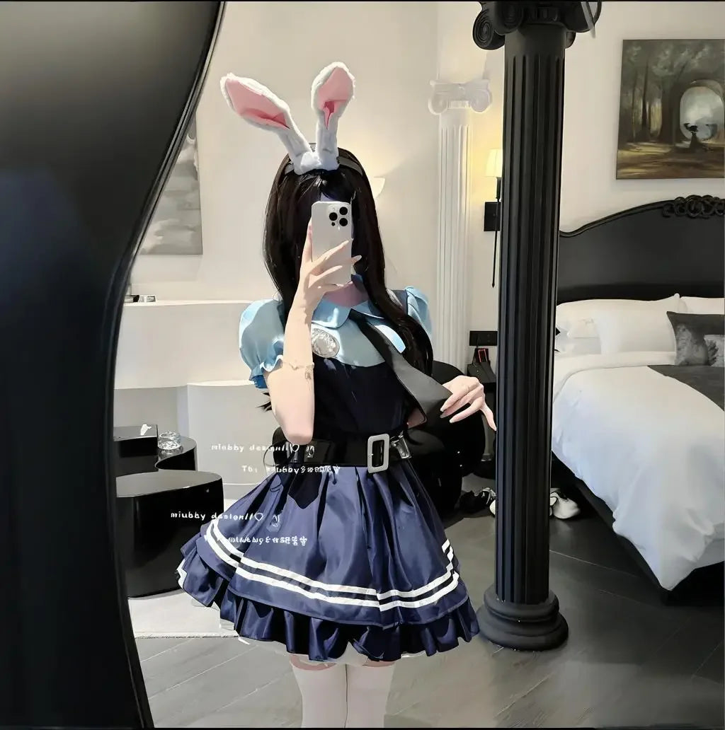 Girls Rabbit Police Officer Halloween Costume for Kids