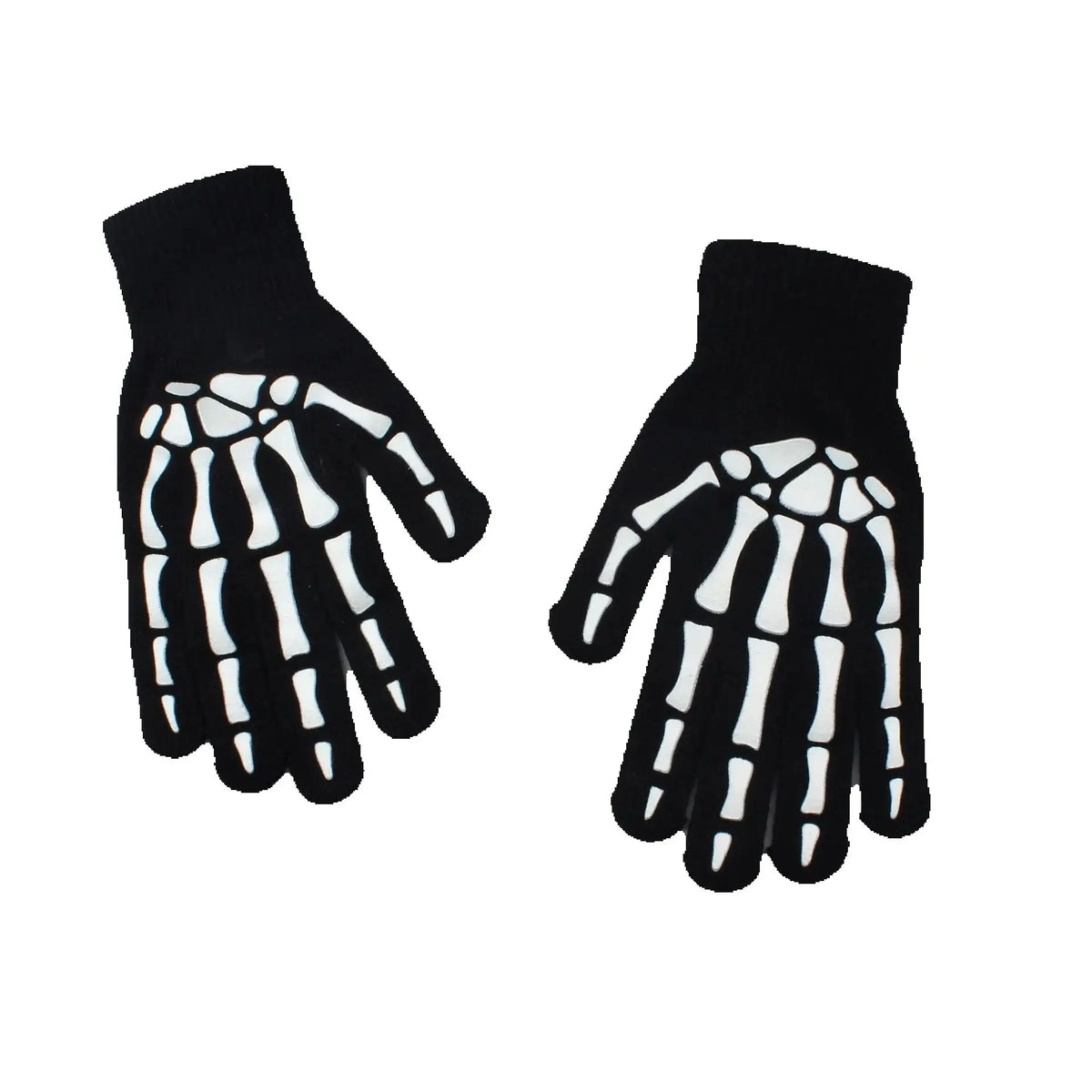 Halloween Skull Ghost Claw Printed Fluorescent Glow-in-the-Dark Gloves Women Adult Outdoor Riding Warm Knitted Gloves Cosplay