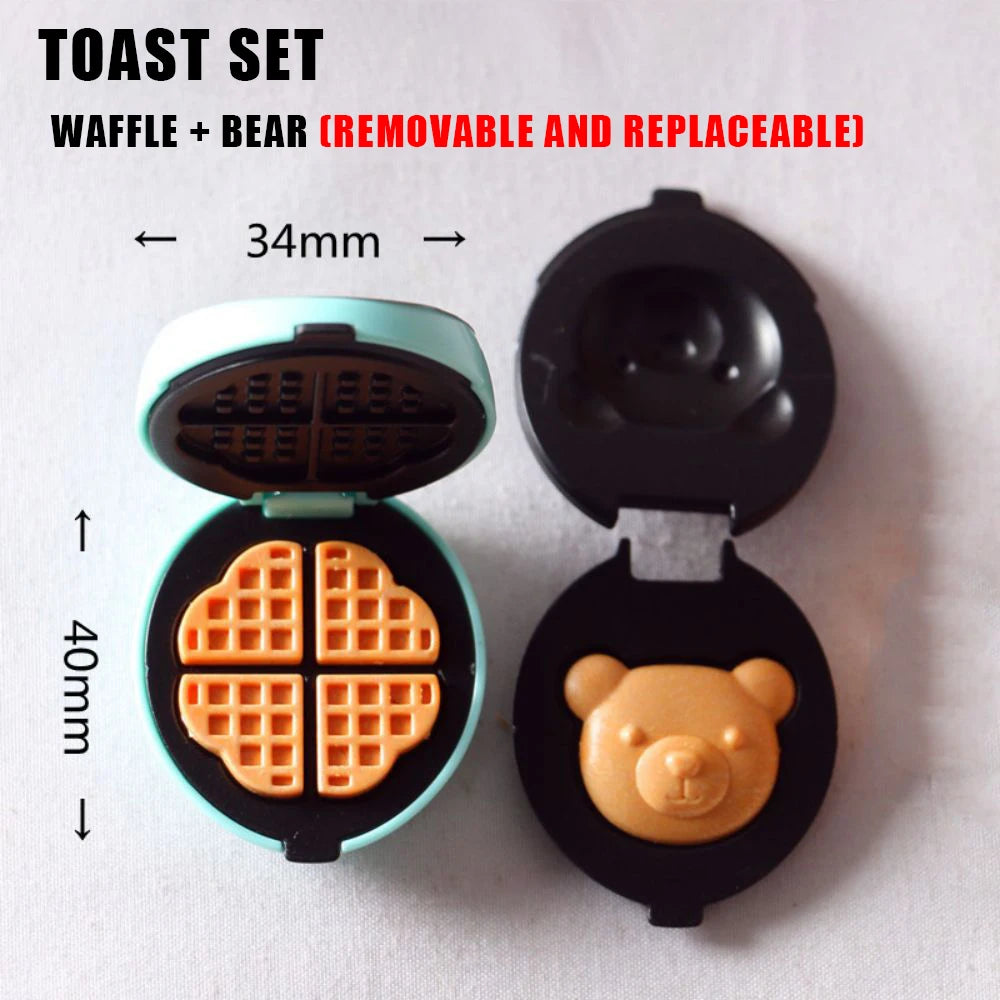 DIY Dollhouse Bear Biscuits 1/12 Miniature Furniture Toaster Oven Mixer Electronic Scale Model Set Kitchen Toys For Girl Gift