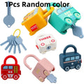 Educational Car Shaped Puzzle Matching Lock Toy with Key for Children - Intellectual Development Cognition Buckle Unlocking Game