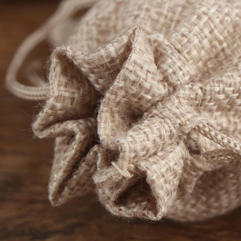50PCS 13X18/10X15/9X12/7X9CM Drawstring Burlap Bag Jute Gift DIY Wedding Favor Gift Bag For Packaging Candy Chocolate Jewery
