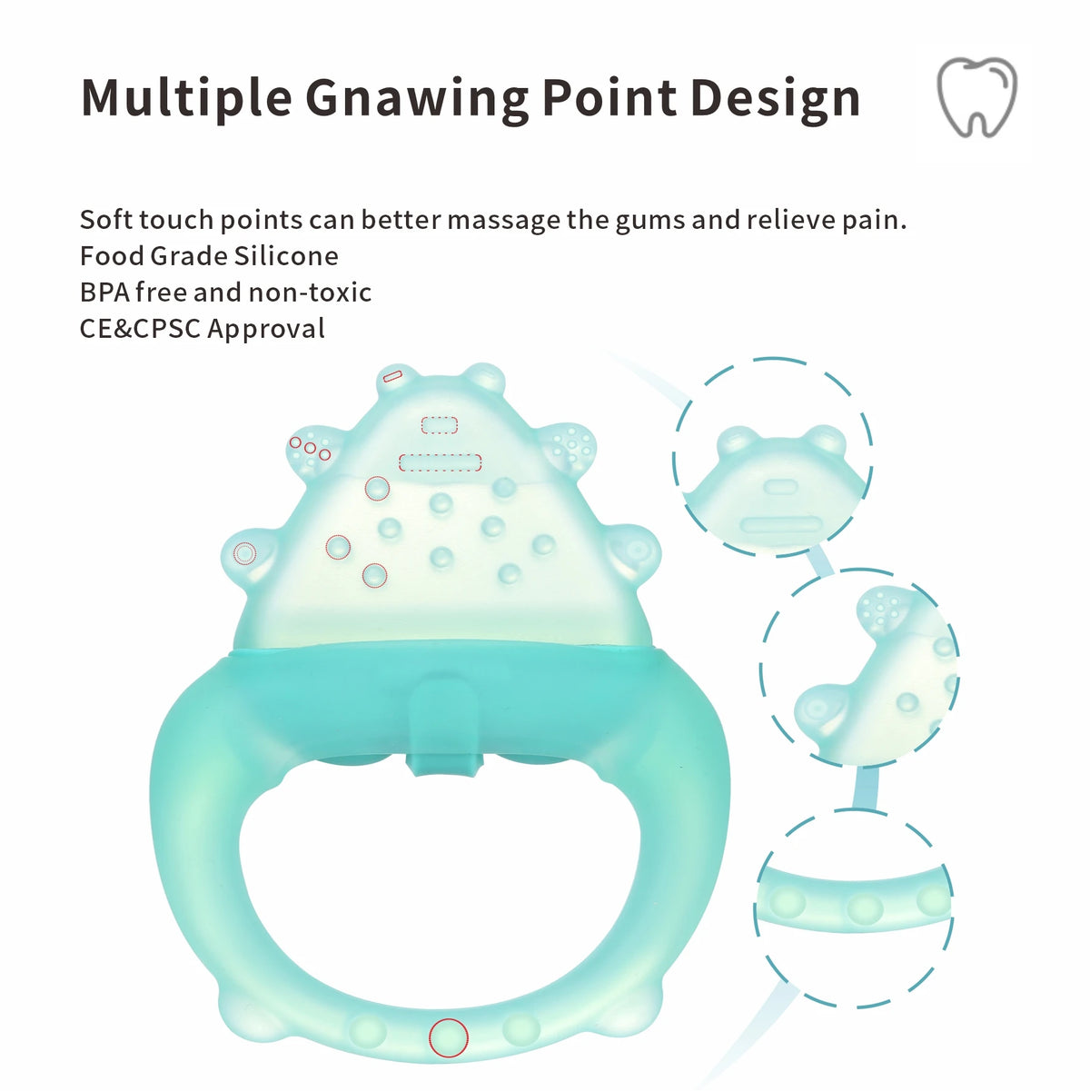 Freezable Baby Silicone Teething Toys – Cooling Relief for Babies 0-12 Months, BPA-Free, Water-Filled & Ice Teething Toys, Safe