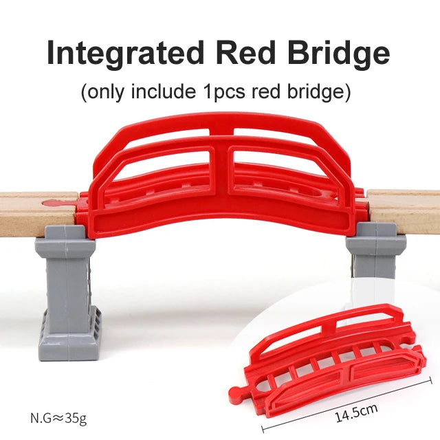 All Kinds of Wooden Train Tracks Accessories Beech Wood Railway Tracks Wooden Bridge Tunnel Fit for Wood Tracks Toys