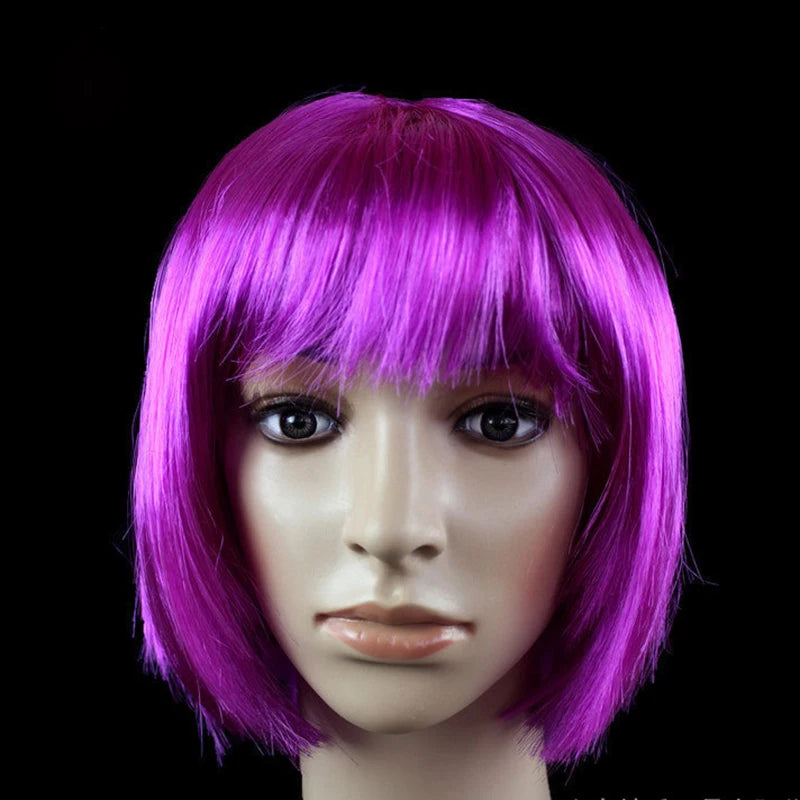Short Bob Wig Synthetic Costume Wig for Cosplay & Parties