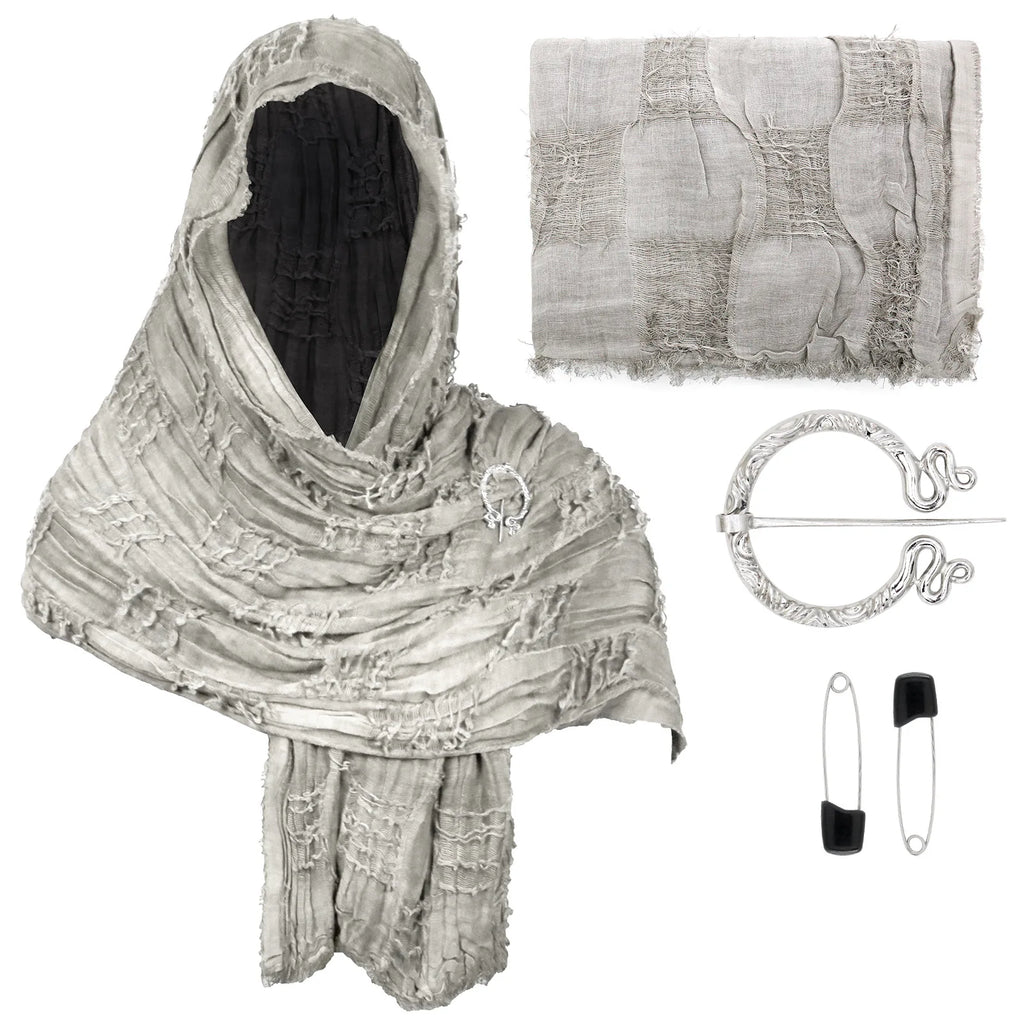 Medieval Hooded Cloak Shawl for Renaissance & Halloween Cosplay