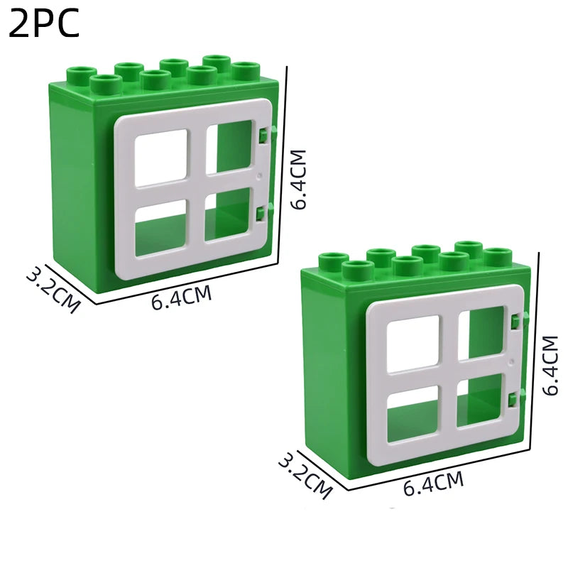 Big building blocks house accessory parts roof window wall construction assemble  bricks educational toys for children gift