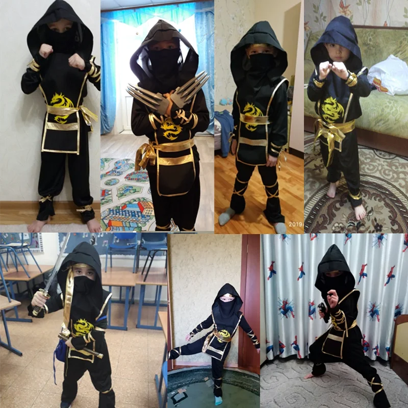 Boys Ninja Costume with Foam Accessories for Halloween