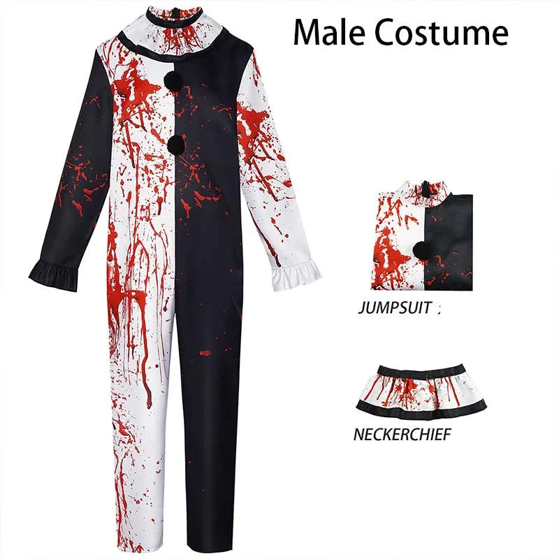 Men’s Horror Clown Jumpsuit Costume for Halloween
