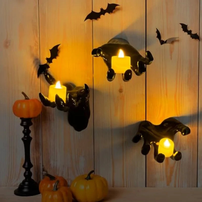 Christmas Decorations, Wall Mounted Creepy Hands, Life-Size Horror Hands for gothic Wall Decoration to Place Candles