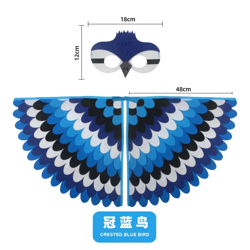 Bird Wings and Mask Costume Cape for Performances
