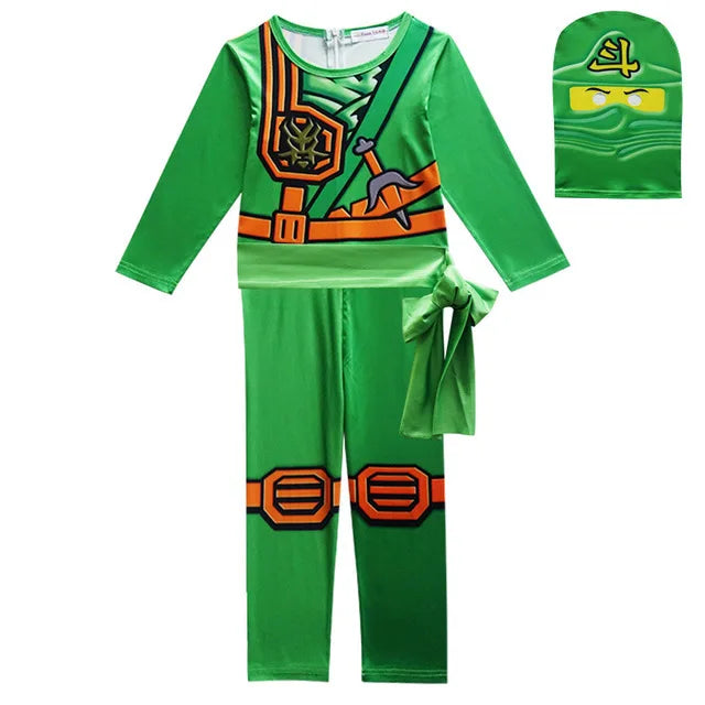 Ninja Cosplay Jumpsuit Costume Set for Halloween & Parties