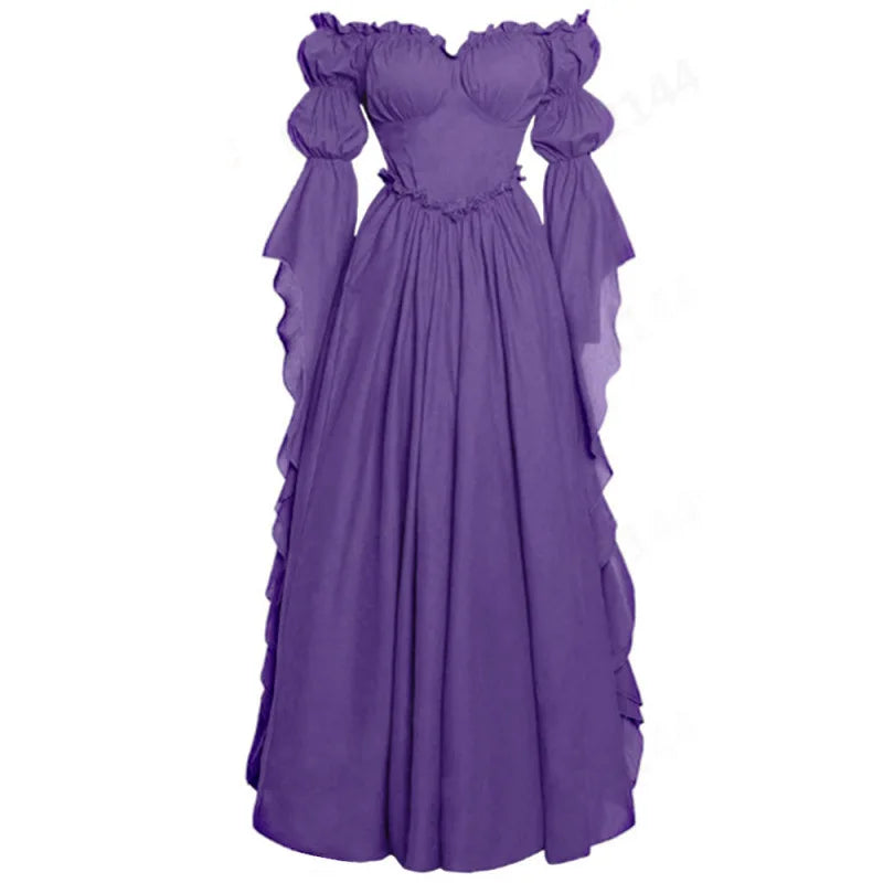 Women’s Medieval Court Dress Retro Long Cosplay Costume