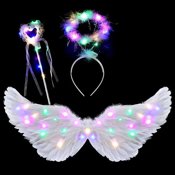 Angel Wing, Halo and Fairy Wand Costume Set