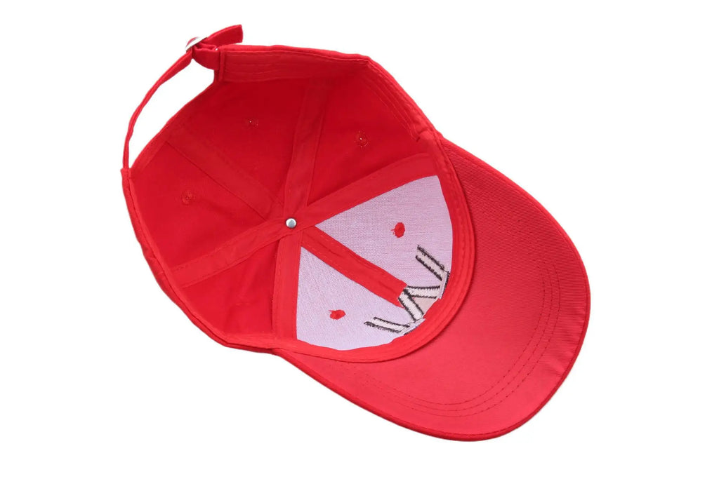 Red Embroidered Baseball Cap Adjustable Casual Sun Hat