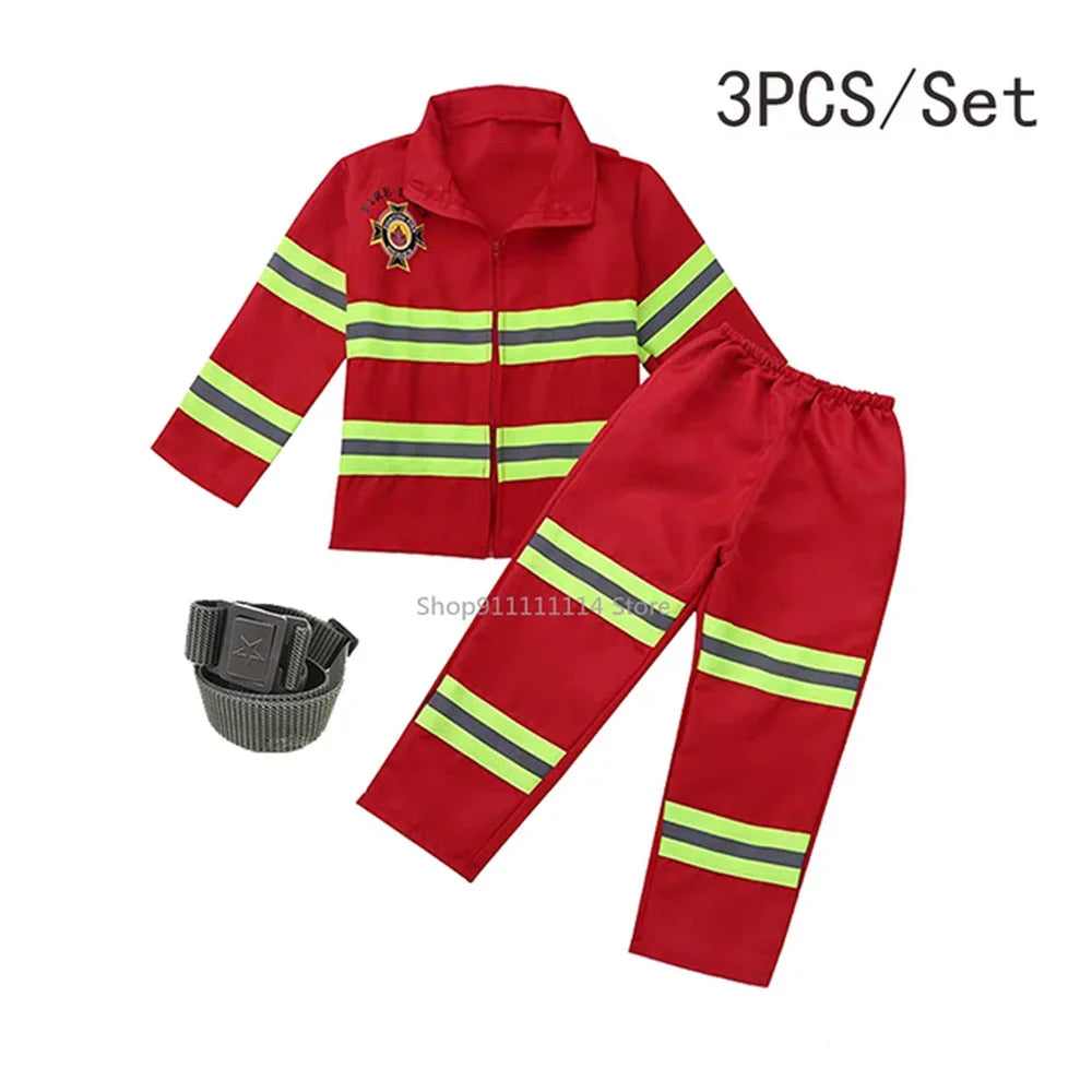 Kids Firefighter Uniform Costume for Halloween & Role Play