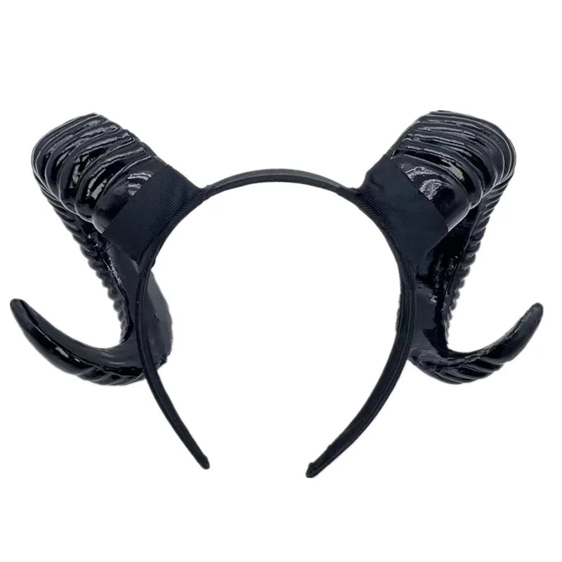 Black Demon Horn Headband Gothic Halloween Costume Accessory