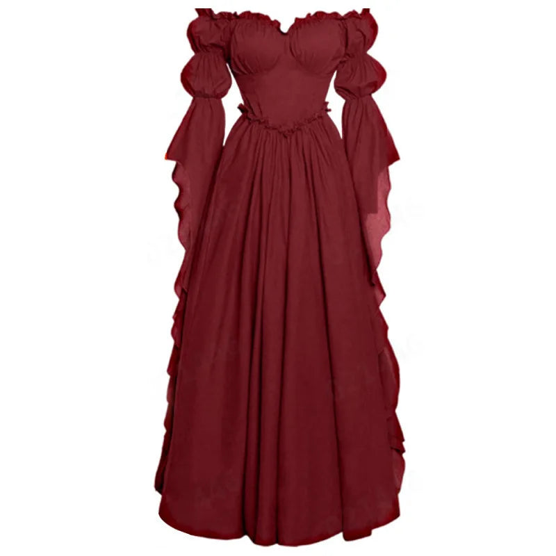 Women’s Medieval Court Dress Retro Long Cosplay Costume
