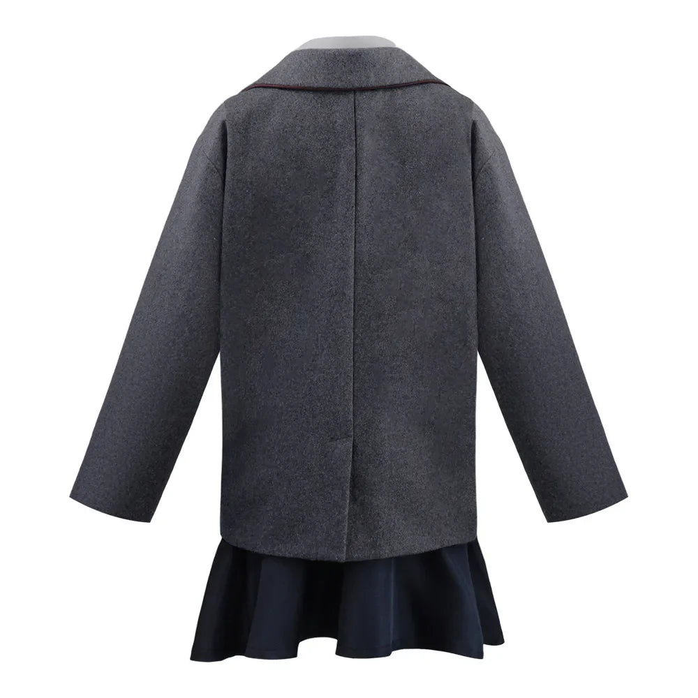 Girls School Uniform-Inspired Cosplay Costume with Coat & Skirt