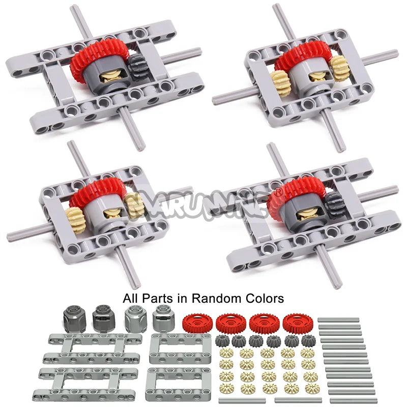 MOC High-Tech Differential Gear Building Blocks Parts for Technology Mechanical Bricks Wheels 62821 65414 6573 6589 64178 64179