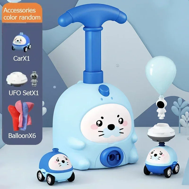 Kids Rocket Balloon Launcher Toys Educational Inertial Air Power Balloon Car Tower Science Toys For Children Birthday Gift