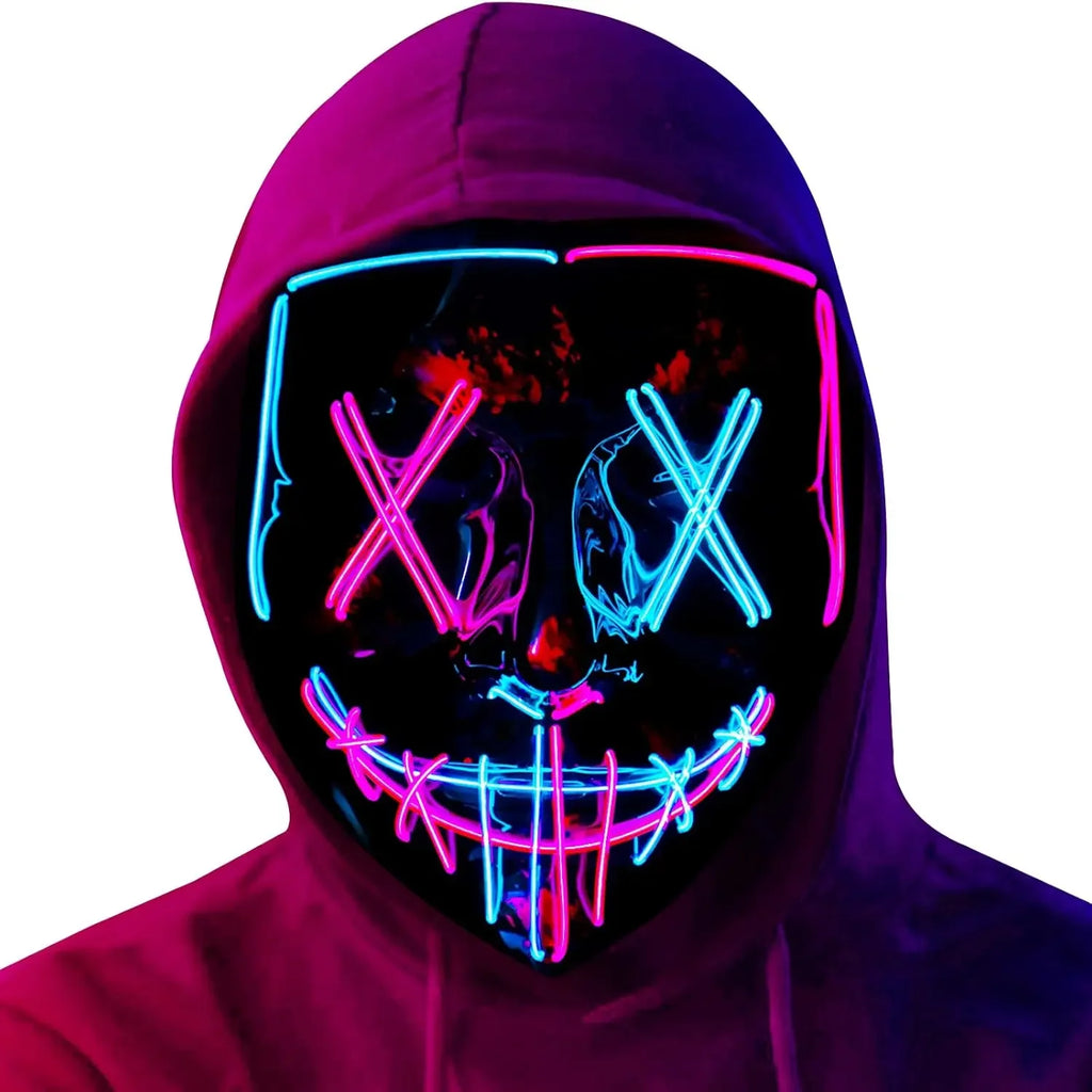 LED Light Up Halloween Mask for Cosplay & Costume Parties