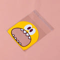 100pcs Cookie Candy Bag Cute Cartoon Self-adhesive Plastic Packing Bag For Biscuit Gift Food Packing, Baking Package