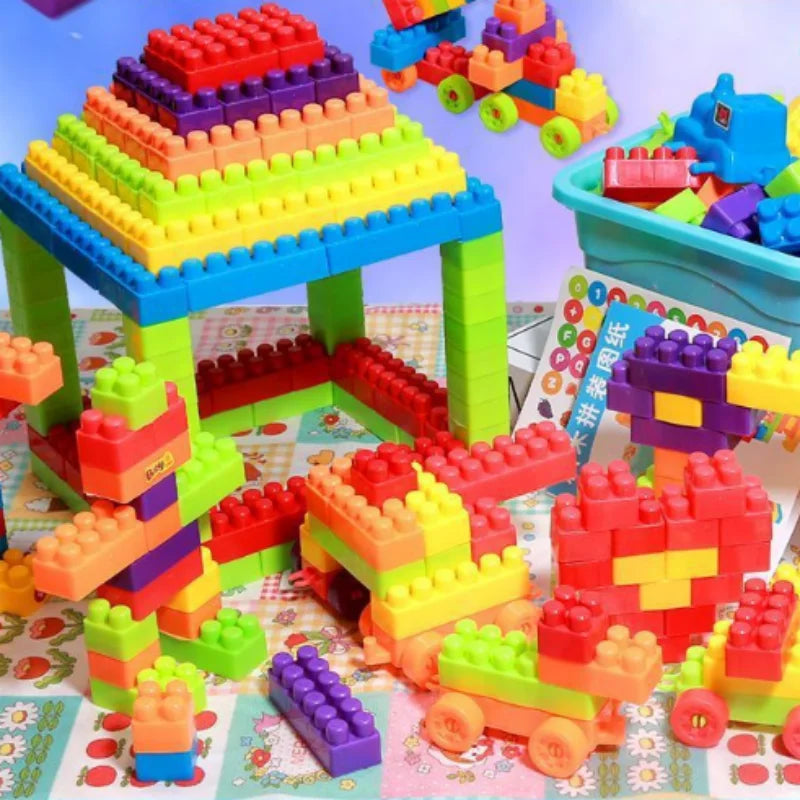 100pcs Building Blocks, Educational DIY Assembly Model Toy, Interlocking Construction Bricks for Intelligence Development