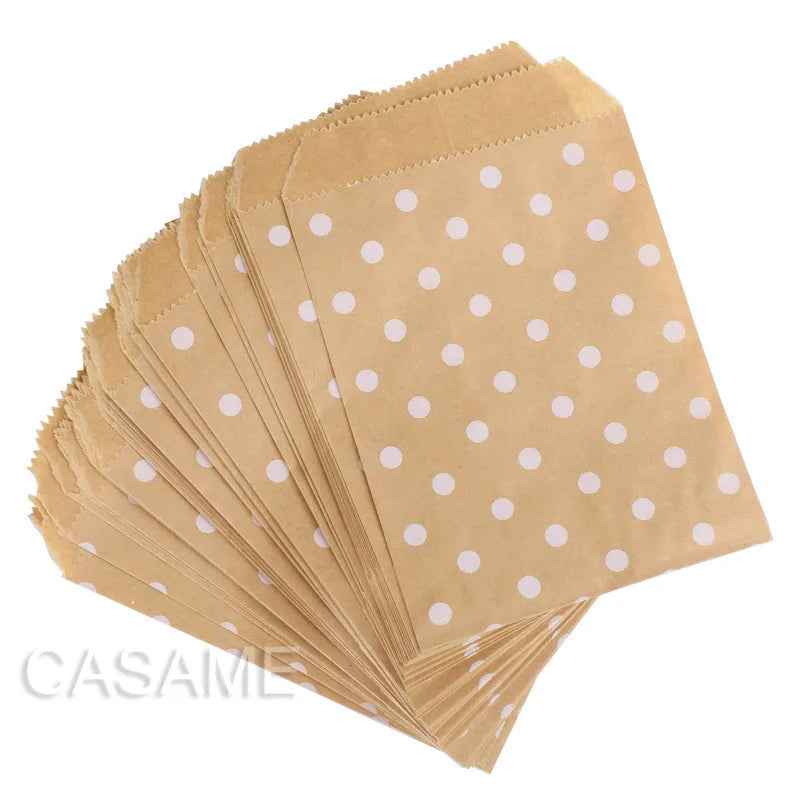 50pcs/ Lot treat candy bag high quality Party Favor Paper Bags Chevron Polka Dot Stripe Printed Paper craft Bags Bakery Bags