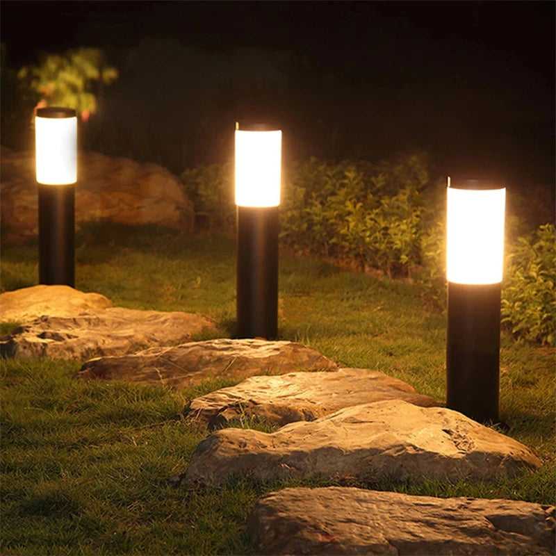 Solar Garden Light Solar Stainless Steel Garden Path Light Outdoor Landscape Light Gate Column Patio Yard Driveway Lawn Light