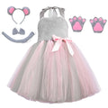 Cute Girls Jungle Theme Animal Costume Elephant Zebra Gray Wolf Suit Dress Halloween Baby Birthday Party Gorgeous Princess Gift