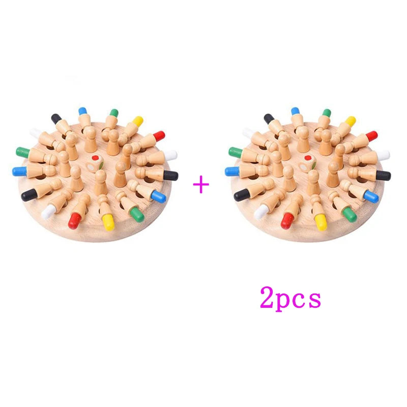 Wooden Puzzle Toys  Montessori Educational Learning Color Sensory BeBe Memory Match Stick Chess Party Game Children Kids