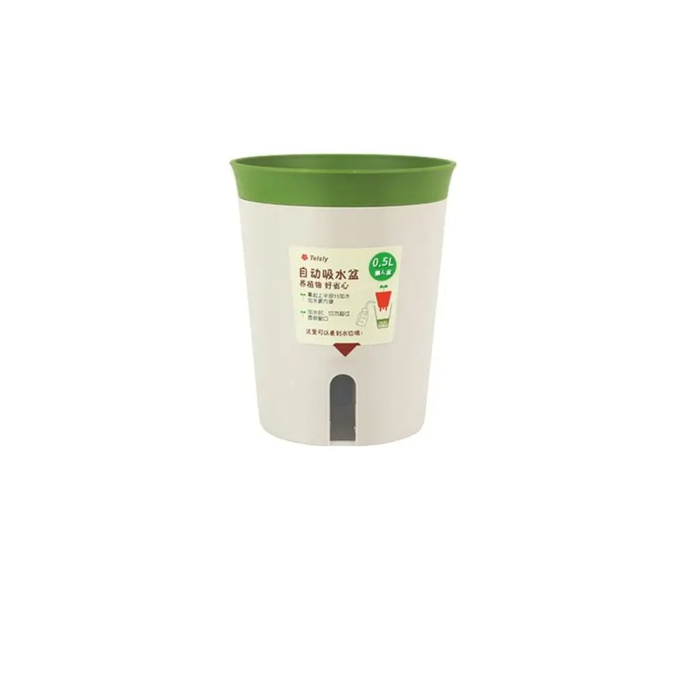 Self Watering Planter Lazy Hydroponic Flower Pot Plastic Office Decor Self-absorbent Flower Pot Desktop Decoration Living Room