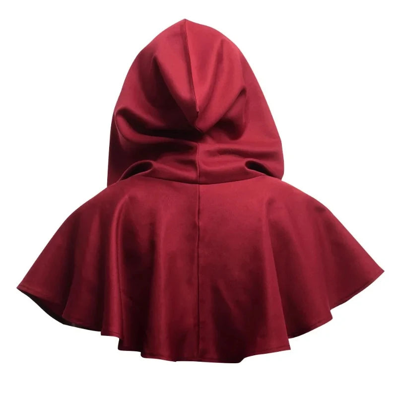 Black Hooded Halloween Cape Cloak for Cosplay & Parties