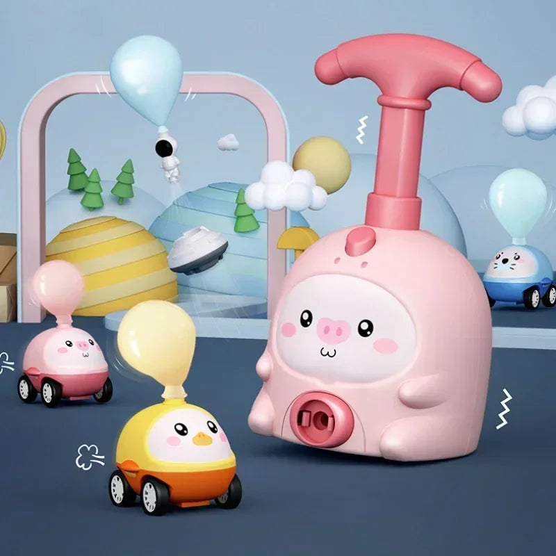 Kids Rocket Balloon Launcher Toys Educational Inertial Air Power Balloon Car Tower Science Toys For Children Birthday Gift
