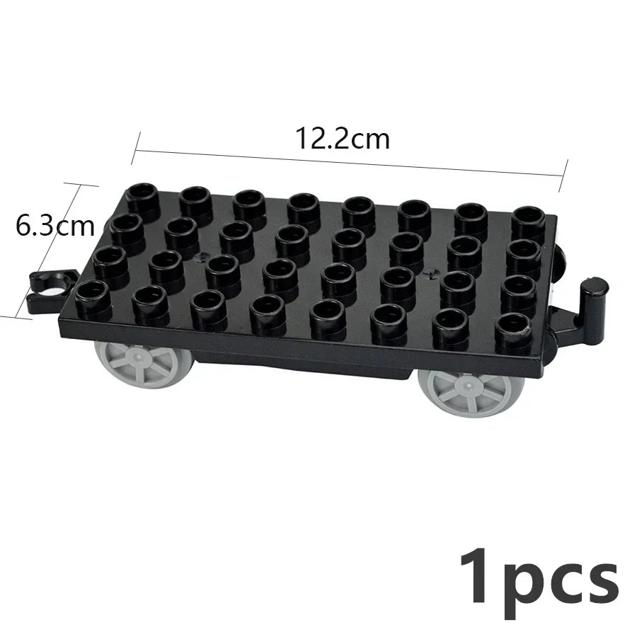 City View Large Building Bricks Wheel Bridge Big Size Track Bricks Train Straight Curved Switch Railway Compatible Duploes Toys